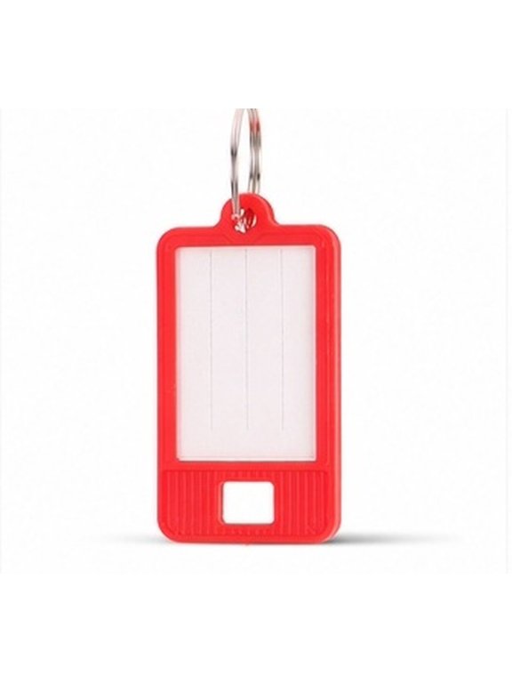 Assorted Color Clear Plastic Key Tags with for Keys and Luggage, 50 Pieces Labels