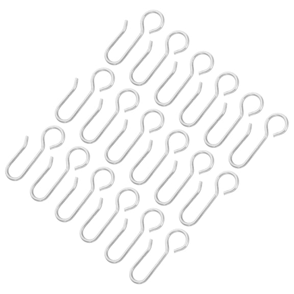 ETHZZLE 50Pcs Plated Silver Steel Curtain Hooks S Shape for Ceiling Track Drapes Versatile Household Use