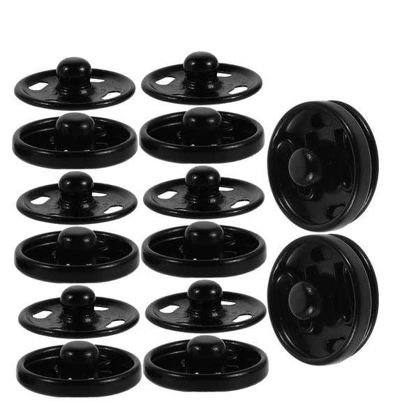 ETHZZLE 12mm Black Copper Metal Fasteners for Clothing Upholstery Fabric 50 Sets