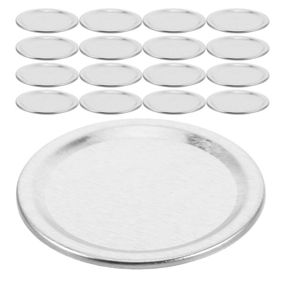 ETHZZLE 50pcs Glass Jar Lids Silver Metal Airtight Seal For Food Preservation