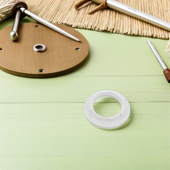 ETHZZLE 50pcs Lamp Shade Retaining Rings - Full Thread Socket Adapter Collar for E14/E12 Bases - Lights Fittings for Home Ceiling Lights Sconces Inside Diameter 32/33 mm White