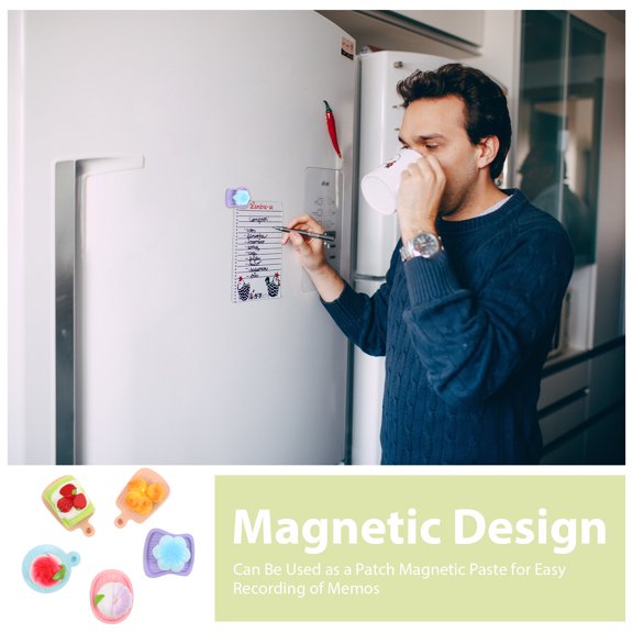 ETHZZLE 5Pcs Assorted Color 3D Resin Refrigerator Magnets Cute Dessert Magnets for Fridge Decoration