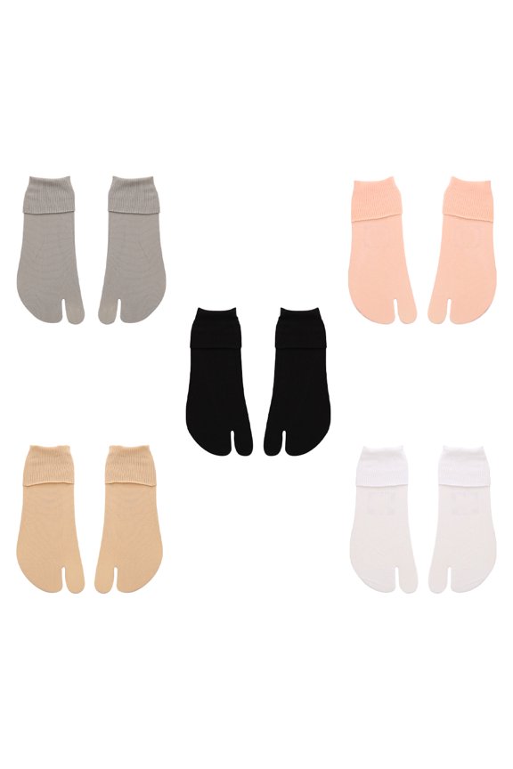 5Pairs Big Toe Socks Velvet Fabric Assorted Colors Breathable Summer Socks