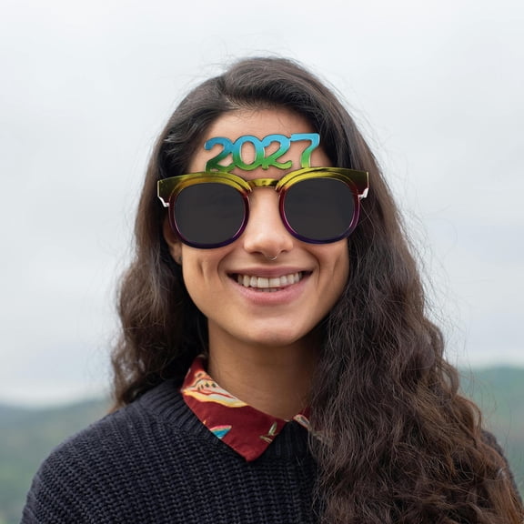 ETHZZLE 5Pcs 2027 Party Number Glasses Reusable New Year Photo Booth Props for Celebrations