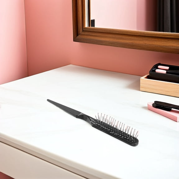 ETHZZLE Professional Rat Tail Comb Black ABS for Versatile Styling 5Pcs