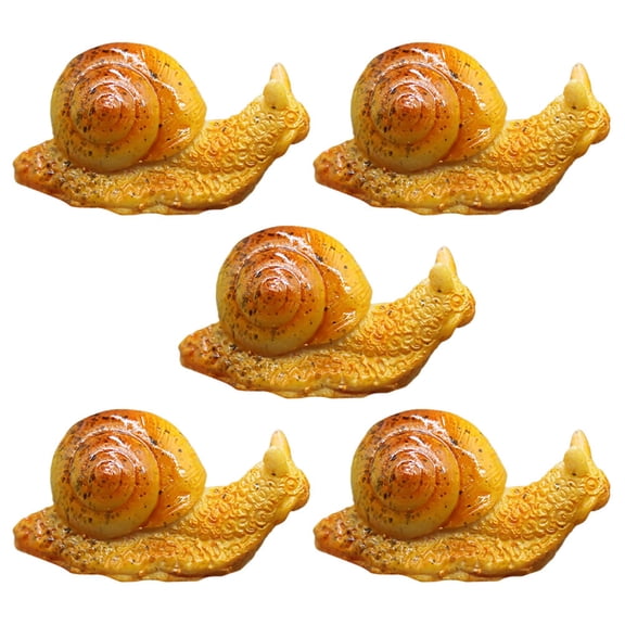ETHZZLE 5Pcs Brown Snail Statue Ornaments Compact Garden Tiny Statues for Wedding and Yard Decor