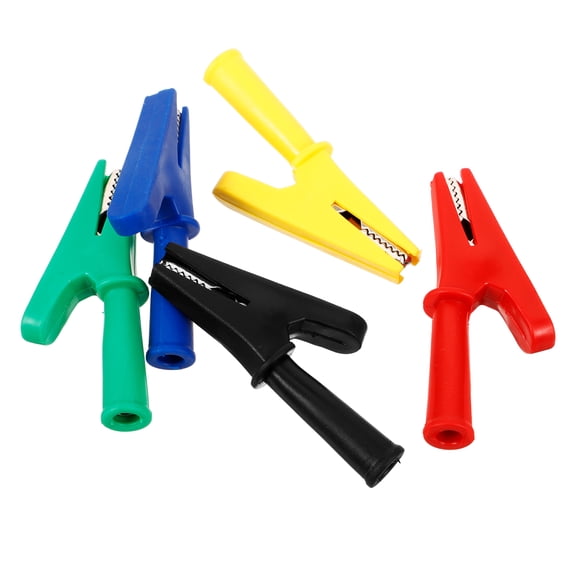 ETHZZLE 5Pcs Copper Alligator Clips with Insulated Coating for Electrical Test and Multimeter Use