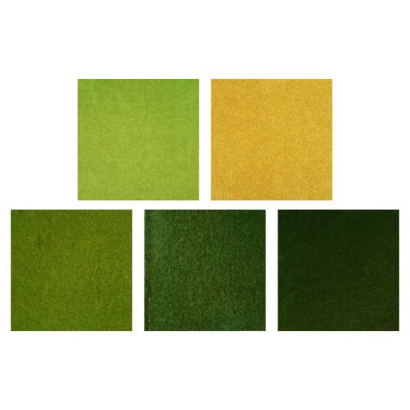 ETHZZLE 5Pcs DIY Turf Paper Assorted Color Fake Grass Mat for Landscape Home Garden Decor and Model Display