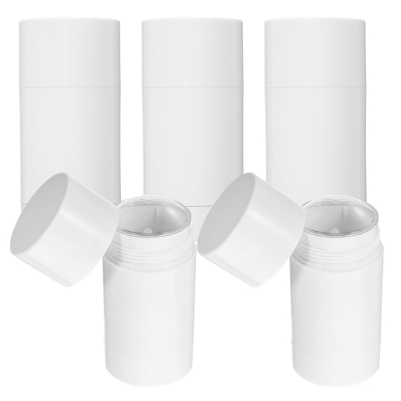 ETHZZLE 5Pcs Empty Balm Containers Plastic Rotating White Cream Sub Holders for Storing Balm
