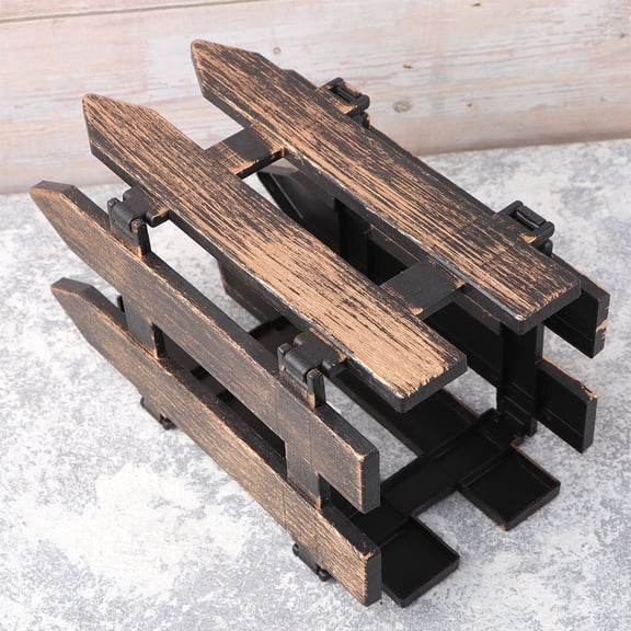 ETHZZLE 5Pcs Dark Brown Plastic Lawn Fence Garden Bed Edging Decorative Outdoor Fence