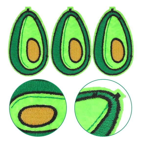 ETHZZLE 5Pcs Green Fruit Sew on Applique Patches Durable Fabric Clothes Repair Accessories