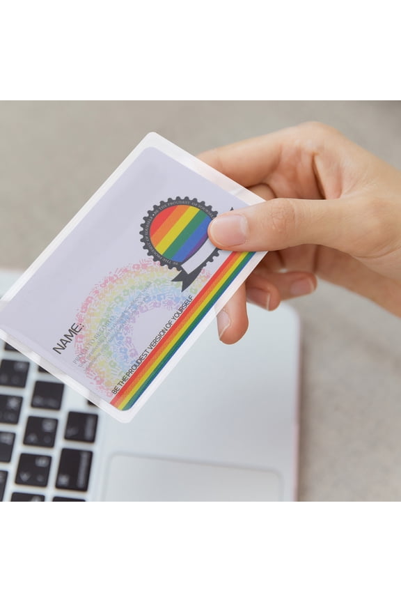 5Pcs Transparent Business Card Holder Pocket PVC Hard Plastic Credit Card Protector Sleeves for Home Use