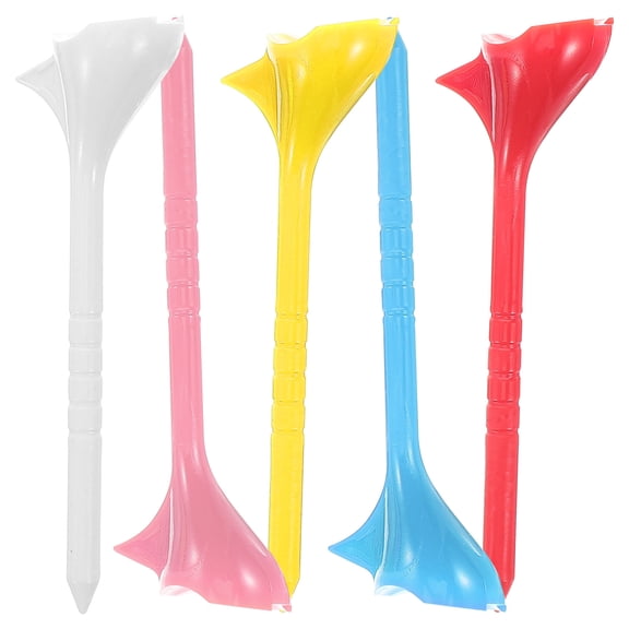 ETHZZLE 5-Pack Golf Tees Set, Multifunctional Golf Accessories in White, Yellow, Red - 3.1x1x0.7in Tees for Golfers