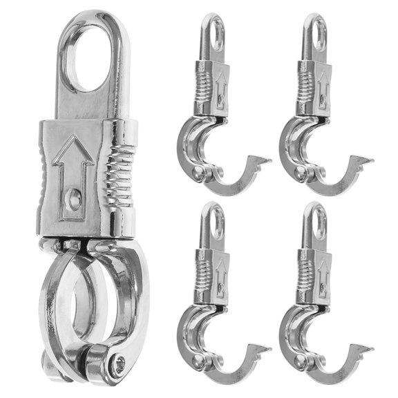 ETHZZLE Plated Silver Zinc Alloy Panic Snap, Equestrian Hardware, Quick Release, 5Pcs