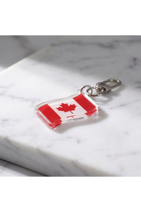 5-Pack Canada Day Maple Leaf Keychains with Metal , Acrylic Patriotic Souvenir Accessories