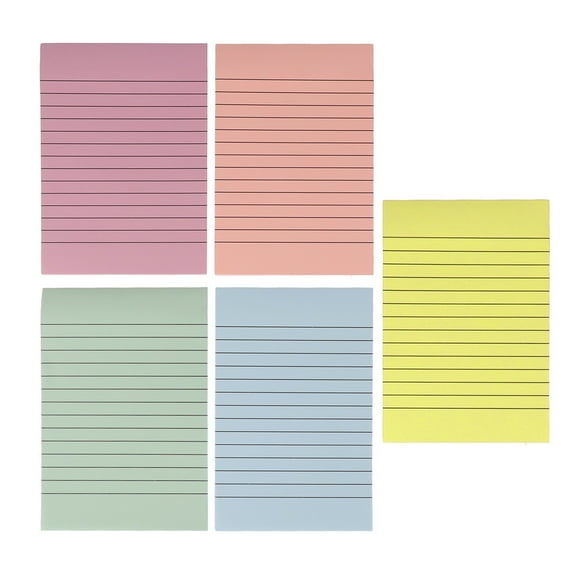 ETHZZLE 5Pcs Self Stick Notes Assorted Color Paper Notes Stickers for Note Taking