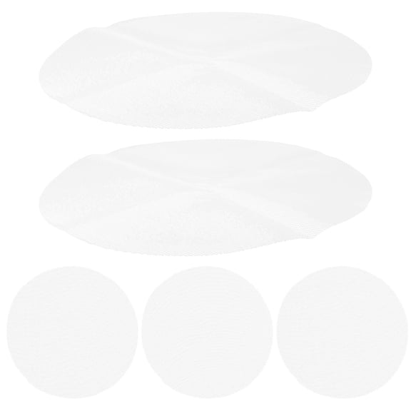 ETHZZLE 5-Pack Silicone Steamer Mats Nonstick Round Mesh Pads for Steaming Dim Sum, Rice Cakes, and More - White