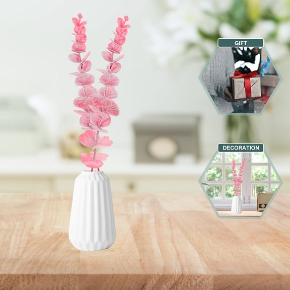 ETHZZLE Decorative Eucalyptus Leaf Stems Artificial Green Plants for Wedding and Home Use