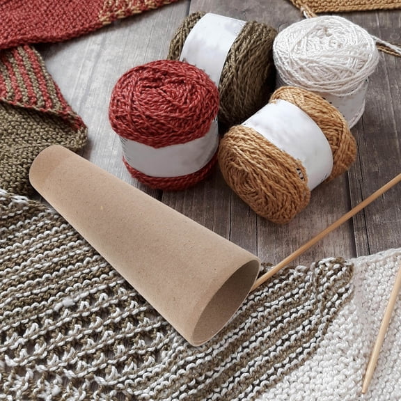 ETHZZLE 5Pcs Chocolate Paper Yarn Winder Tubes Versatile Reusable Spools for Wool Knitting Crochet and Weaving