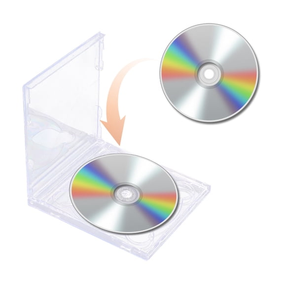 ETHZZLE 5Pcs Transparent Cd Box Plastic Dual Disc Storage Case for Standard Cds and Dvds