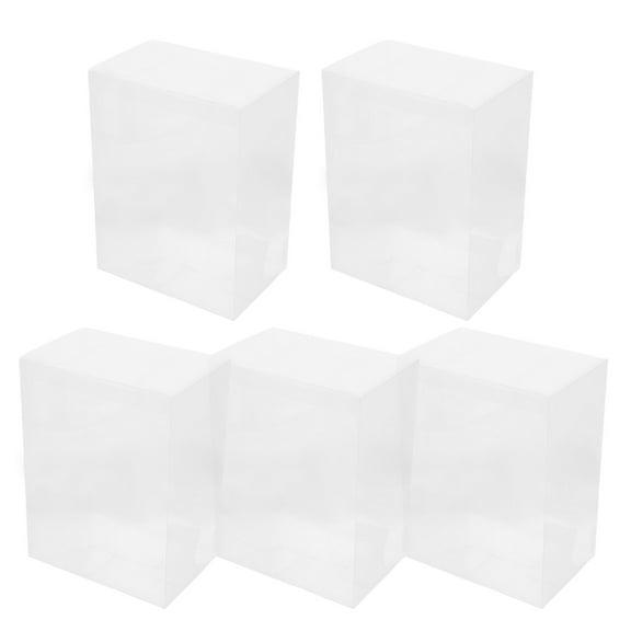 ETHZZLE 5Pcs Transparent Display Boxes for Figurines Clear Stackable Dustproof Storage Containers