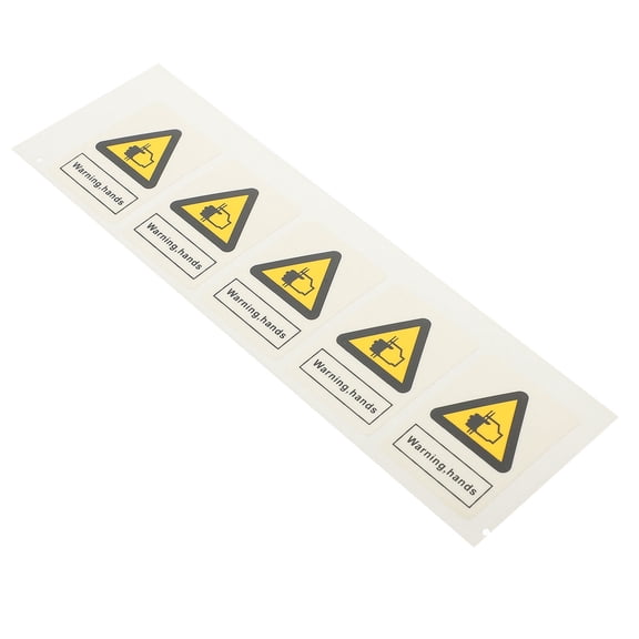 ETHZZLE 5Pcs Hand Crushing Warning Labels Durable PP Synthetic Paper Stickers
