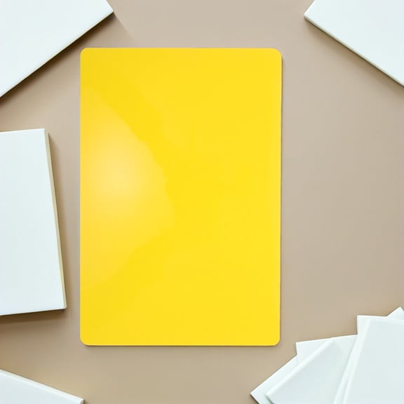 ETHZZLE 5Pcs Ink Evenness Slabs for Block Printing with Smooth Yellow Plastic for Printmaking