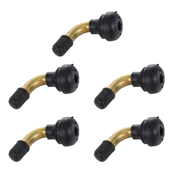 ETHZZLE 5pcs Angled Valve Stem Trailer Tire Tubeless Valve Black Rubber for Trucks Simple Design