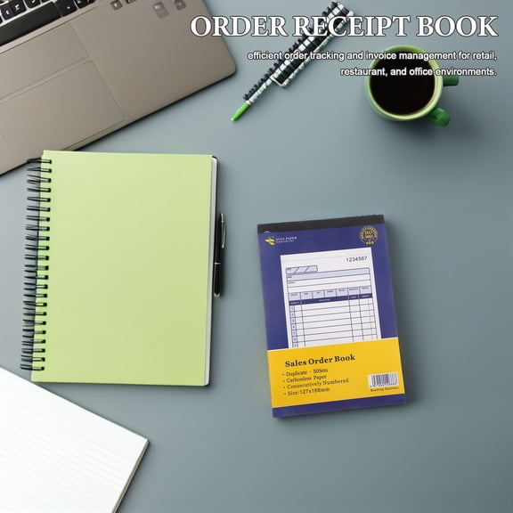 ETHZZLE 5Pcs Invoice Receipt Book for Small Business with Built in Writing Pad for Clear Financial Records