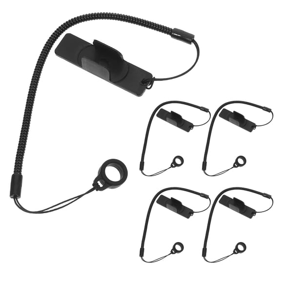 ETHZZLE 5Pcs Black Retractable Stylus Holder for Tablet with Elastic Pen Strap for Secure Use