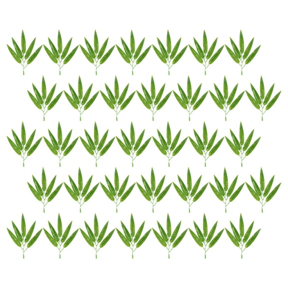 ETHZZLE 60 Pcs Faux Leaf Stems Realistic Green Plastic Branches for Party Decorations and Craft Projects