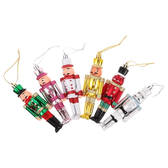 ETHZZLE 6Pcs Hand Painted Nutcracker Christmas Tabletop Figurines Multicolor Set