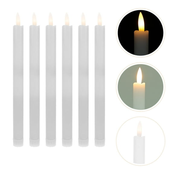 ETHZZLE Electronic Candles Flameless LED Candles White 6Pcs for Birthday