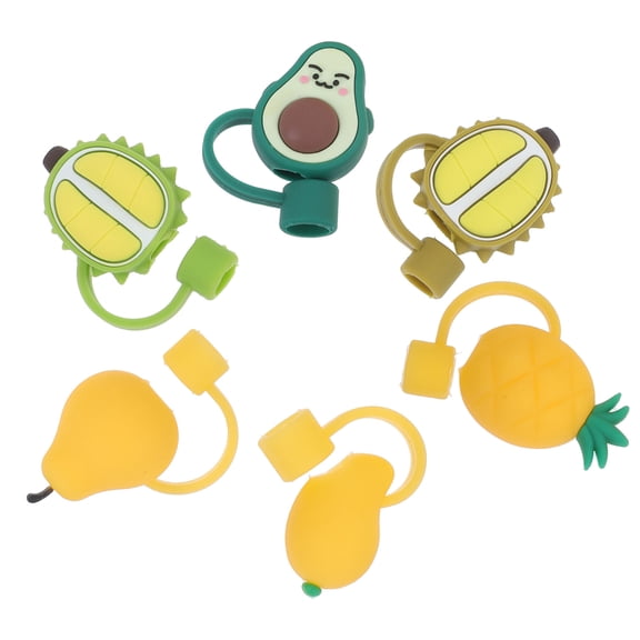 ETHZZLE 6Pcs Adorable Assorted Color Straw Toppers for Tumblers Protective Straw Covers