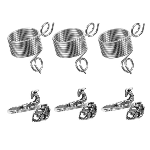 ETHZZLE 6Pcs Metal Knitting Loop Ring Plated Silver Yarn Guide Crochet Loop for DIY Craft Sewing