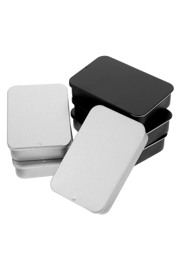 6Pcs Metal Credit Card Box with Push Pull Slide Cover for Id Business Card Storage