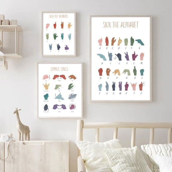 ETHZZLE 6-Pack Number Chart Posters on Canvas Material, Assorted Colors, Perfect for Classroom, Office, or Educational Use