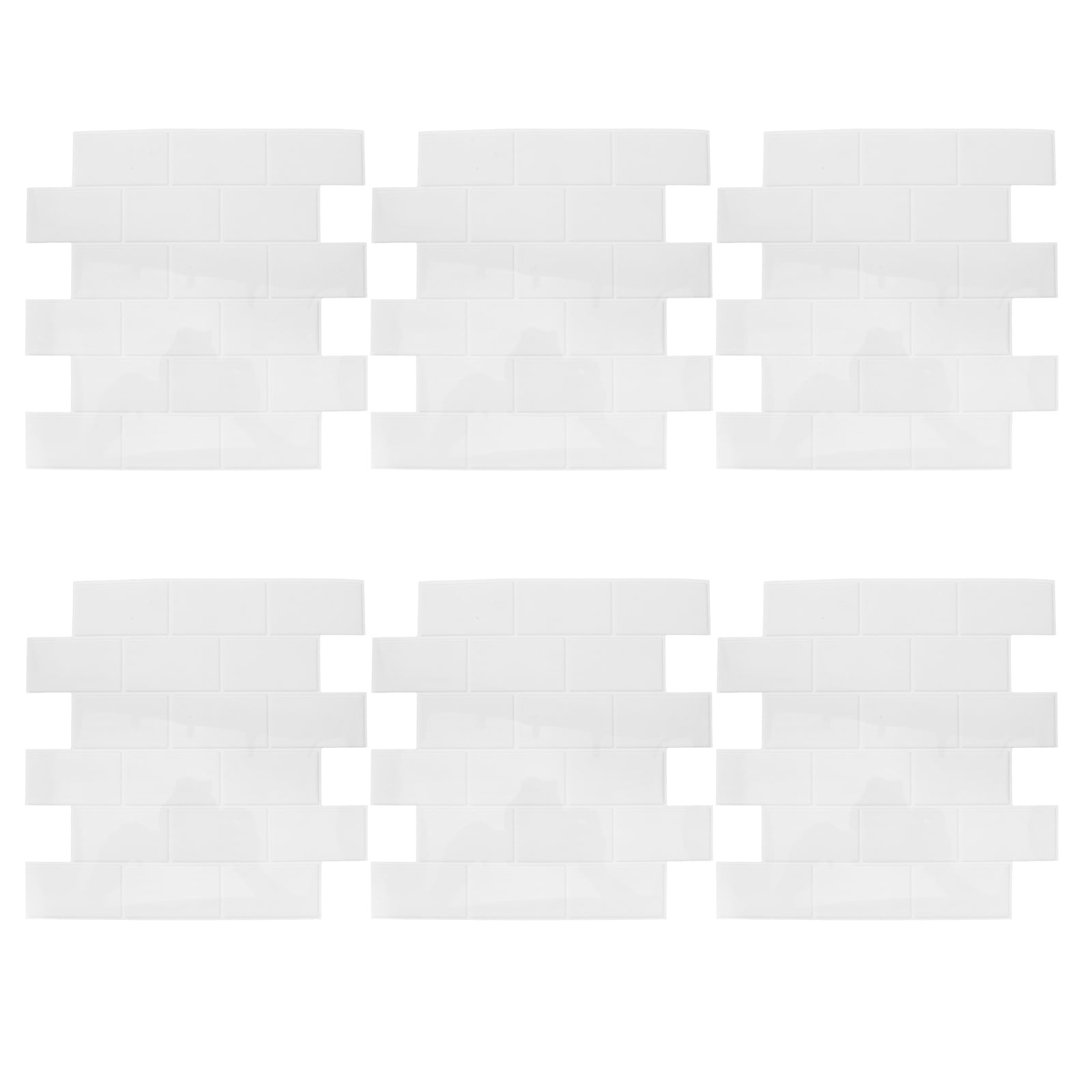 ETHZZLE 6Pcs White PVC Peel and Stick Backsplash Tiles Removable Kitchen and Bathroom Wall Decals
