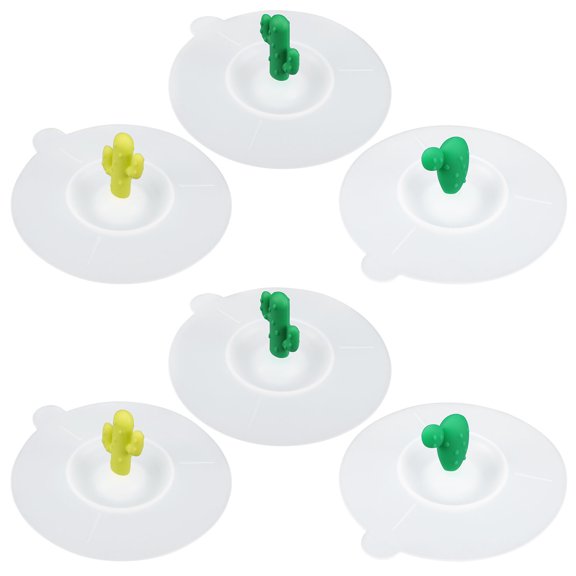 ETHZZLE 6Pcs Silicone Mug Lid Cover Assorted Color Airtight Leak Proof Reusable Cup Cover
