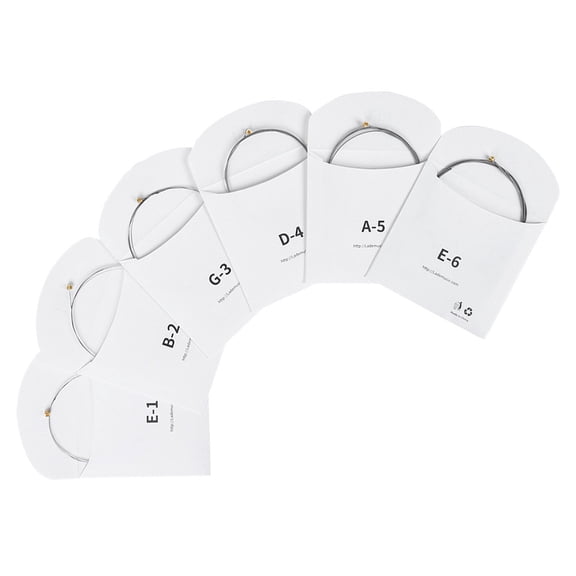 ETHZZLE 6Pcs Silver Carbon Steel Core Acoustic Guitar Strings for Musicians Practice Performance