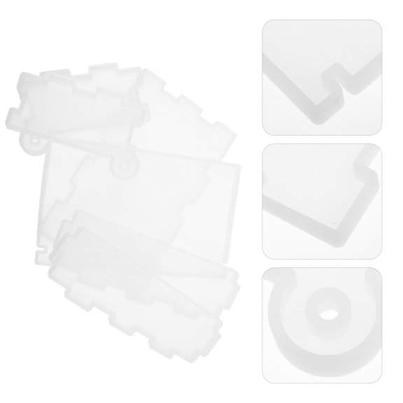 ETHZZLE 6Pcs White Silicone Storage Box Mold for Handmade Crystal Epoxy Desktop Ornaments