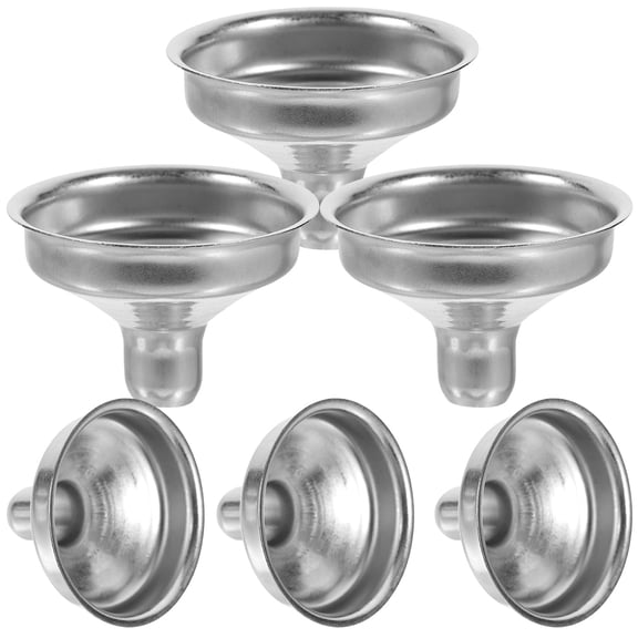 ETHZZLE 6Pcs Small Metal Funnels for Kitchen Oil Vinegar Liquid Filling