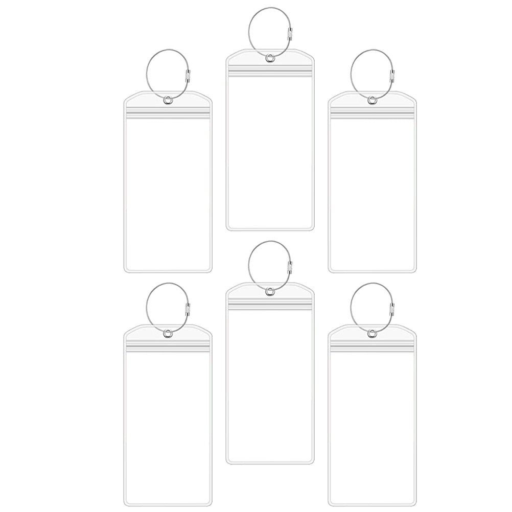 ETHZZLE 6Pcs Transparent Checked Luggage Tags for Airport Use with ...