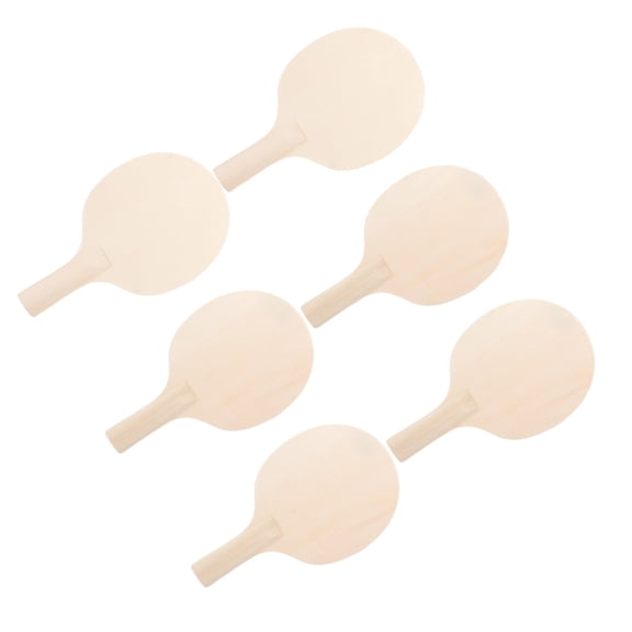 ETHZZLE 6-Pack Unfinished Wood Table Tennis Paddles Kit Lightweight Craft Training Pong Rackets