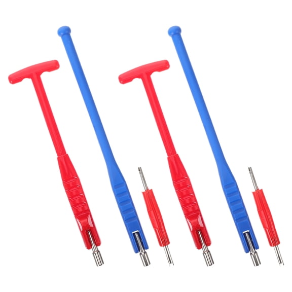 ETHZZLE 6pcs Tire Valve Stem Remover Tool Blue Plastic for Tire Repair Tools