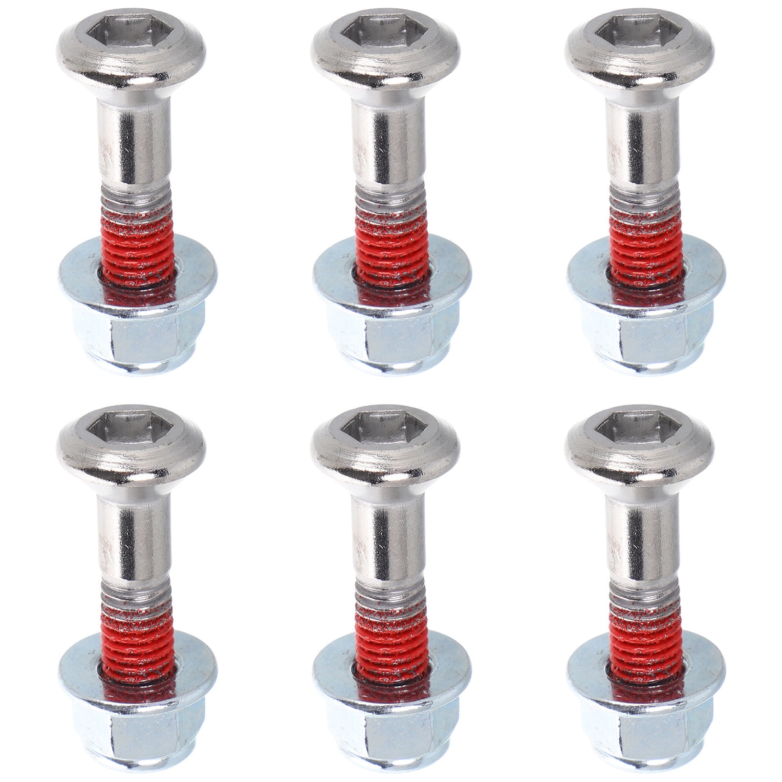 ETHZZLE 6Set Silver Sprocket Bolt And Nut Kit For Motorcycle Maintenance Heavy Duty Metal 1.18X0.67X0.67In