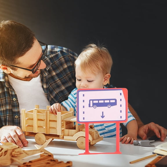 ETHZZLE 6Sets Handicaps Parking Signs Assorted Color Simulation Traffic Sign Model Set