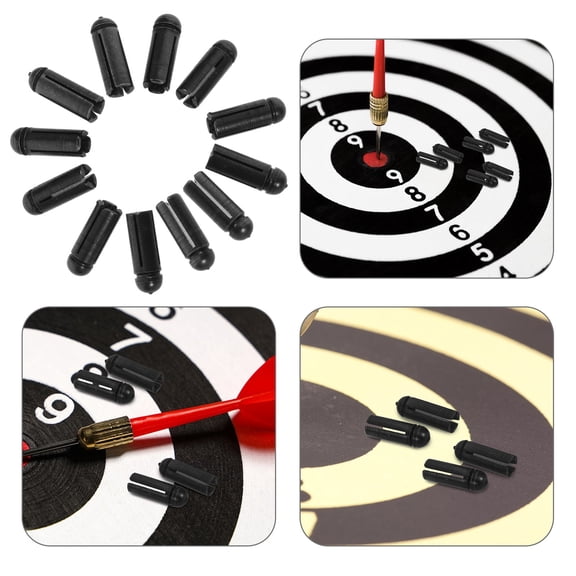 ETHZZLE 6pcs Black Aluminum Alloy Dart Flight Protectors for Home Use with High Precision Correction and Quick Installation