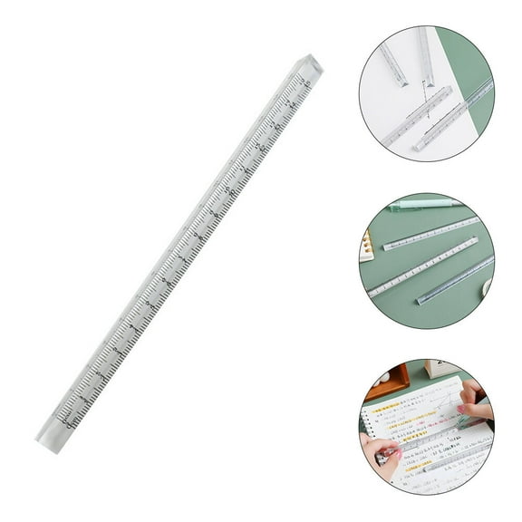 ETHZZLE 6Pcs Clear Plastic Triangle Ruler Multifunction Measuring Ruler for Students and Teachers