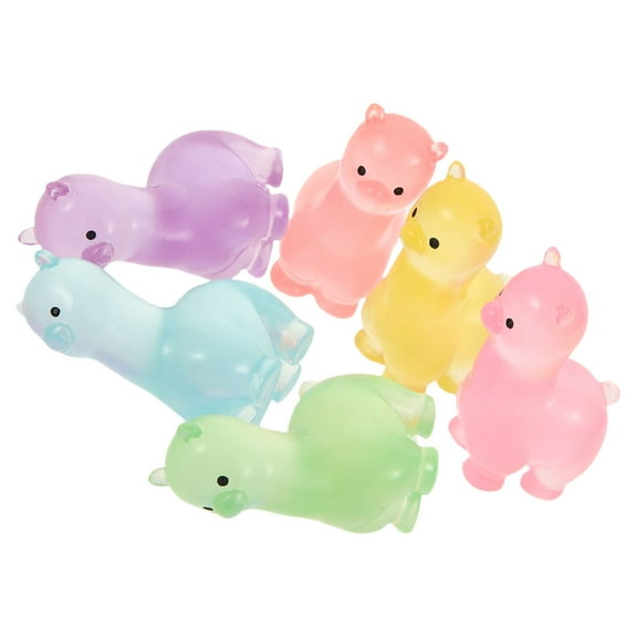 ETHZZLE Set of 6 Mini Alpaca Resin Ornaments Cute Alpaca Figurines for Home and Office Decoration